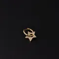 Gold plated hoop earring with a sparkling star pendant pavé set with white zircons - Five-pointed Star Pendant Style (341-5#) / Gold