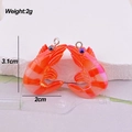 Detailed view of shrimp resin charms showing 3.1cm height and 2g weight measurements - Colorful Cooked Shrimp