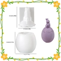 Easter bunny egg storage box resin mold with detailed size dimensions for DIY craft - Little Rabbit Eggshell Storage Box