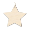 Étoile de Noël en bois naturel avec corde de chanvre pour décoration de sapin - Étoile à Cinq Branches (Lot de 10)