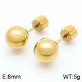 Minimalist 8mm golden ball stud earrings in polished stainless steel with screw backs - 8mm / Gold