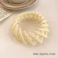 Beige velvet bird nest hair ring in expandable design for ponytail styling, 11cm diameter - Matte Cream