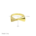 Detailansicht eines 21mm vergoldeten Rings mit Konusdesign und Zirkonia-Inlay - Doppelkegel Zirkonia-Stil (DR240621-B) / Gold