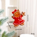 Gingerbread girl Christmas ornament in red dress with star detail for tree decor - Gingerbread Girl