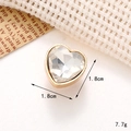 DIY gold heart charm with transparent rhinestone for shoe accessories, 1.8cm size - C278 18mm Clear Heart Gemstone
