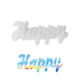 Silicone 'Happy' word mold for DIY resin ornaments, size 22.6x9x1.2cm for home decor - Happy