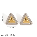 Orecchini a triangolo bicolore in oro 18k e acciaio inossidabile 32,7x27,2 mm - Stile Triangolo Bicolore Oro Argento (TE60162-M)