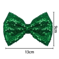 Sparkling green sequin hair bow for girls, size 13cm x 9cm, stylish hair accessory - 13x9cm / Green
