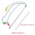 Purple interactive cat teaser wand with three-strand rope and colorful feathers - Purple Rod Triple Tube Wand