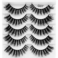 Five pairs of thick messy G07 false eyelashes with dramatic curly volume and length - 5 Pairs Messy Style G07