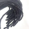 Cordons de perles rondes en pierre naturelle noire polie pour la création de bijoux - 4mm (Environ 90 Pcs) / Obsidienne