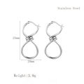 Silver twisted knot earrings made of durable stainless steel with minimalist design - Stainless Steel / Silver