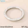Bracciale rigido a spirale argento in acciaio inossidabile cavo, misura 63x10mm - 63*10mm (Cavo) / Color Acciaio