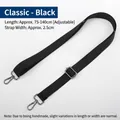 Tracolla regolabile in nylon nero per borse da uomo con ganci in metallo grigio - Larghezza 2.5cm - Gancio Canna di Fucile