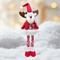 Weihnachtsrentier-Plüschpuppe mit Teleskopbeinen und festlichem roten Schal Dekor - Weihnachtsrentier / Ausziehbar 61cm