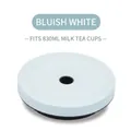 Bluish white 830ml tea cup lid with straw hole and matte finish sealing gasket - Fits 830ML Cups / Cyan White