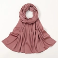 Elegant rose pink faux silk hijab scarf featuring a textured bubble satin finish for women - Coral