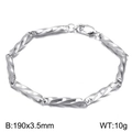Silver stainless steel thick chain bracelet with twisted link design and lobster clasp - Steel Bracelet 190x3.5mm(KB148086-Z)