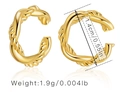 Detail showing 1.4cm twisted rope gold ear cuff weight and dimensions on white background - KE0041 Double Rope Twist