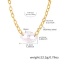 Golden stainless steel chain necklace with translucent lavender resin oval pendant - Transparent (TXP309)