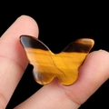 Polished tiger eye stone butterfly figurine with natural brown stripes for home decor - Tiger's Eye