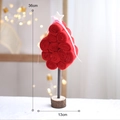 Handmade red wool felt Christmas tree figurine with wood base and star topper, 36cm tall - Red Wool Roll