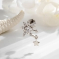 Elegant silver fireworks star cartilage earring with sparkling zircon pendant - Firework Style (A1046)