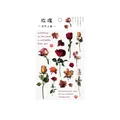 Waterproof PET floral stickers with vintage red rose designs for DIY crafts 105x150MM - Rose (1 Sheet)