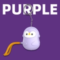 Portable purple penguin personal safety alarm keychain with orange wrist strap - English Packaging / Penguin / Purple