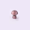 Polished mushroom-shaped pink crystal stone pendant with natural black vein textures - Rhodonite with Black Lines / 15*20mm