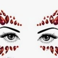 Symmetric red acrylic teardrop and round face gems for festive DIY makeup looks - L0578 Red Teardrop Round Gems