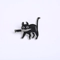 Pin de esmalte de gato negro con cuchillo para ropa, accesorio de animal adorable - XZ75-2 Gato Negro con Cuchillo
