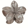 Taupe marble flower claw clip with elegant five-petal design in high-quality resin finish - 8cm / Marble Gray