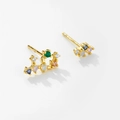 Golden Sagittarius star cluster earrings in 925 silver with multicolor zircon stones - 925 Silver / Virgo (18K Gold)
