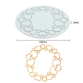 White silicone heart wreath mold for baking with 135mm diameter and 3mm height detail - Single Heart Ring