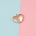 Colgante de relicario de corazón en acero inoxidable 316L oro rosa para fotos DIY - Oro rosa
