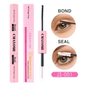 Colle à cils DIY double embout Bond & Seal avec biotine et vitamine E, tube rose - Js-001