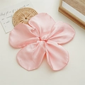 Pink silk floral scrunchie hair tie for women with elegant petal design and soft texture - Pink