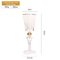 380ml Rotweinglas mit Goldrand und goldener Perle am Stiel, Höhe 25cm aus Kristall - Goldrand Perlen Rotweinglas