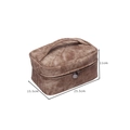 Ampia borsa da toilette a doppio strato marrone vintage con manico superiore - Aggiornato / Caffè (Aggiornato)
