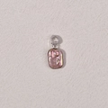 Macro view of purple baroque pearl pendant with silver crystal-studded clasp - 14-20mm Purple Square Baroque + Silver Universal Buckle