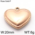 Ciondolo cuore 3D in oro rosa da 20mm con bordi intrecciati per la creazione di gioielli - KLJ5871-Z / Oro Rosa (20mm)