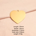 Polished gold heart pendant made of stainless steel on pink silk background - Gold Color Outer Hole Pendant