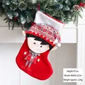 Large red Christmas stocking with elf character, 47cm height, festive fireplace decor - Large Stocking Boy Elf