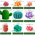 Guida alle taglie per 9 stampi in silicone per succulente con dimensioni e pesi - Set Succulente 9