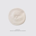Minimalist cream white wool beret hat with classic top stem detail in a soft Korean style - M(56-58cm) / Milk White