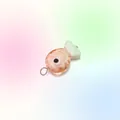 Cute orange glass fish earring charm with detailed scales and playful big eyes - Light Orange White Gradient Fish Charm