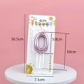 Pink metallic gradient number 0 birthday candle with balloon shape in retail packaging - Number 0 / Pink