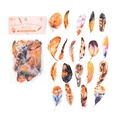 Serie di piume ambrate adesivi PET per diari con 40 pezzi di design ad acquerello - Piuma d'Ambra