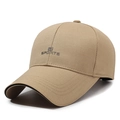 Khaki structured baseball cap with gray F SPORTS logo print and curved brim for men - Adjustable / Khaki
